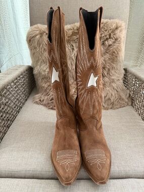 Golden Goose suede upper Leather star western boots